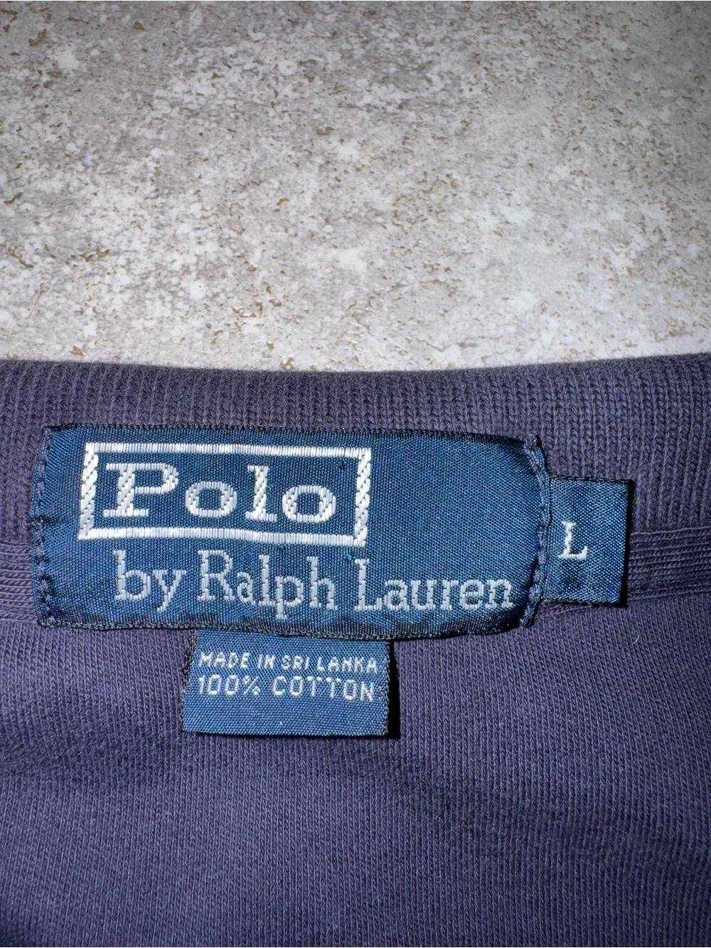 Polo Ralph Lauren Men’s L Solid Navy Long Sleeve Cotton Polo Embroidered Logo